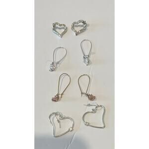 4 Pair of Avon Gift Giving Pierced Heart Shaped Earrings with Boxes Christmas